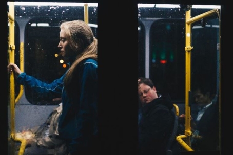woman on bus
